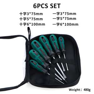 مفك براغي مشقوق من الكروم من الدرجة الصناعية بمقبض بلاستيكي قابل للتخصيص من OEM مجموعة مفك براغي صناعية من الدرجة الصناعية - Product Image 5