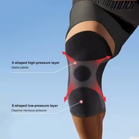 Manchons de compression pour le genou Soulagement de la douleur Double bandes de silicone antidérapantes Attelle de genou confortable, respirante et personnalisée