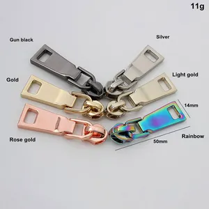Zipper Slider Manufacturer Custom Metal Dragon Teeth Non Lock Zipper Puller For Bags Handbags Wholesale Suitcase Zip Head
