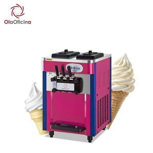 Machine à glace molle de comptoir haut de gamme à <span class=keywords><strong>trois</strong></span> saveurs interchangeables, personnalisable en usine (OEM/ODM) pour usage commercial - Product Image 1