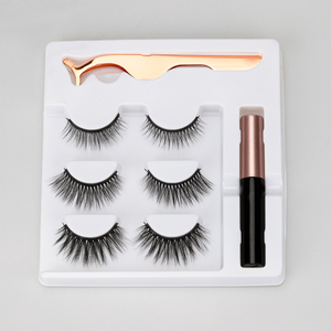 <span class=keywords><strong>Faux</strong></span> <span class=keywords><strong>cils</strong></span> <span class=keywords><strong>magnétiques</strong></span> 3D en vison synthétique avec eyeliner liquide – Collection Vendor Fluffy Lashes - Product Image 2