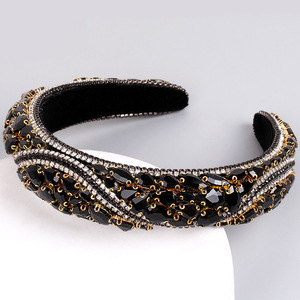 Hua Liyu Bandeau baroque en cristal pour femme, accessoires de cheveux de mariée en forme de S, blanc, or, noir, coloré HH0173 - Product Image 4