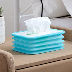 Caja de pañuelos decorativa de silicona personalizada, soporte plegable de silicona para pañuelos, caja de papel decorativa - Product Image 5