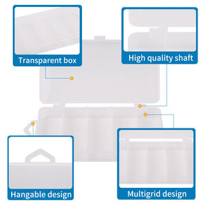 Boîte à leurres en Pvc imperméable, 5 compartiments, taille moyenne, étui de rangement portable pour matériel de pêche, gris et blanc - Product Image 5