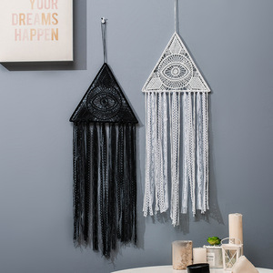 Hecho a mano de Bohemia negro diseño de pared decoración del hogar Decoración decoración Macrame atrapasueños - Product Image 1