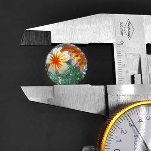 Gran fabricante de cuentas de vidrio verde grande, cuentas de vidrio pintadas a mano de 18mm con mariposa de agujero para la fabricación de joyas <span class=keywords><strong>Diy</strong></span>, cuentas al por mayor - Product Image 3