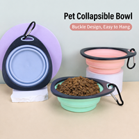 Bol pliable imperméable pour animaux de compagnie en TPR, pour chien et chat, pour l'alimentation et l'eau, pour le camping en plein air, les voyages, bols pliables portables avec mousqueton