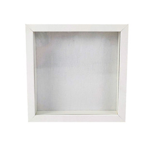 Wholesale 1.5 inches Deep Wooden Shadow Box 8x8 9x9 10x10, Square White Wood Shadow Box Frame with Linen for Butterfly Flowers