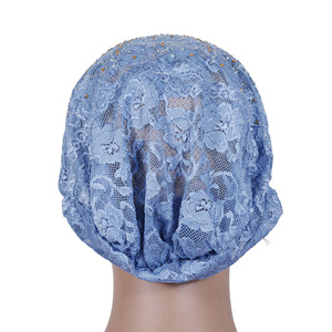 HZM-61294 Bonnets intérieurs musulmans pour femmes, couvre-chefs en dentelle brillante, bonnets extensibles, turbans, bonnets de chimiothérapie, couvre-têtes - Product Image 6