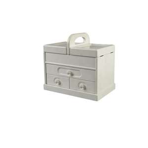 DS Handmade Large Capacity Three-Layer <b>Storage</b> <b>Drawers</b> <b>White</b> Multi-functional Portable Rectangle Wooden MDF Case Living Room - Product Image 5