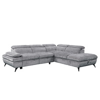 Canapé-lit moderne en velours en forme de L à deux places avec rangement, design européen, mousse éponge durable, meubles de salon écologiques