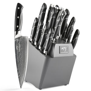 Juego de cuchillos de cocina de acero damasco, Santoku Premium, con mango de ABS, 18 piezas, gran oferta - Product Image 1
