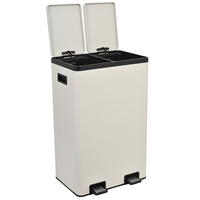 Poubelle de 30L x 2 compartiments Poubelle double poubelle et recyclage avec couvercle Poubelle de 16 gallons Cuisine détachable à double compartiment