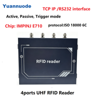 Lecteur RFID Impinj E710 longue portée 15-30m, ports RS232 RJ45, 4 antennes, lecteur RFID fixe UHF pour inventaire