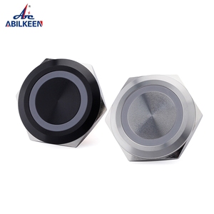 AIBEIKEN 30mm hitam teroksidasi Model ultra-tipis pegas dipasang dengan cincin lampu led sakelar tombol tekan mikro - Product Image 4