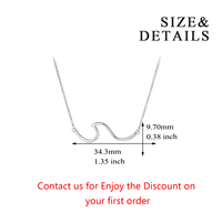 Bijoux fins femmes filles 925 en argent Sterling océan vague pendentif collier Surf plage océan vague charme colliers