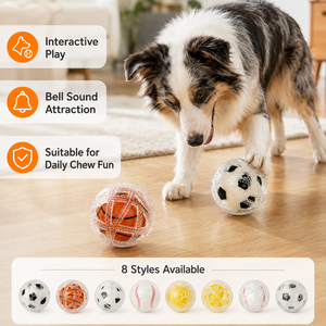 Interactive <b>Dog</b> Chew Ball <b>Bell</b> Sound Toy Transparent Puzzle Soccer Ball for Indoor Pet Exercise - Product Image 1