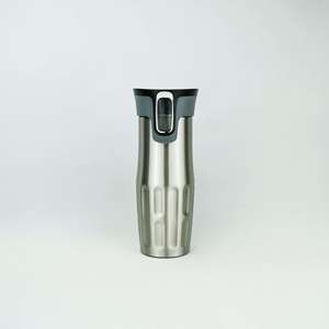 420ml Double-Layer Stainless Steel Vacuum Tumbler One-Button Insulated Cup Travel Leak-Proof Portable <b>Coffee</b> Cup Modern Design - Product Image 4