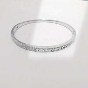 Pulseras minimalistas de plata 925 con baño de oro de alta calidad, precio de fábrica, regalos redondos, pulsera gruesa de moda para mujer. - Product Image 3