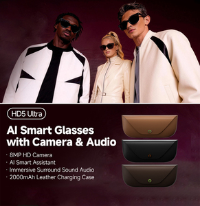 HD5 Ultra Smart Glasses 8MP Camera with 2000mAh Charging <b>Case</b> Anti-Shake Video <b>Recording</b> for Outdoor Sports - Product Image 5
