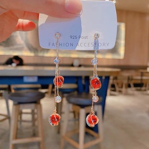 Diamond Double Ball Tassel <strong>Earrings</strong> Noble and Elegant <strong>Earrings</strong> Lady <strong>Girls</strong> Cute <strong>Beautiful</strong> Gold <strong>Earrings</strong> - Product Image 2