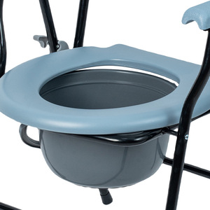 Folding <b>Commode</b> <b>Chair</b> With Toilet Seat For Elderly Pregnant Disabled Hospital Use Foldable Steel Frame Home Care - Product Image 3