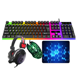 <span class=keywords><strong>Kit</strong></span> de <span class=keywords><strong>clavier</strong></span> de jeu <span class=keywords><strong>Gamer</strong></span> 4 pièces avec design en nid d'abeille - Product Image 1