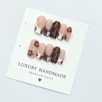 Vente en gros de faux ongles carrés en acrylique 100% peints à la main, de haute qualité, avec colle, magnifiques, luxueux, couvrants, 3D, faits à la main, pour salon de manucure