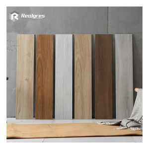 Gạch men giả gỗ Realgres bề mặt mờ, chống trơn, màu nâu xám trắng, dùng trong nhà, kiểu cổ, men bóng - Product Image 1