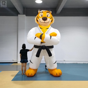 Figura Gonfiabile a Tema Sportivo, Gigante Mascotte Tigre di Taekwondo Personalizzata, Modello Gonfiabile di Tigre per Eventi di Arti Marziali - Product Image 1