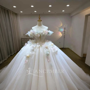 Vestido de Novia Romántico con Falda de Tul Floral, Apliques de Flores 3D, Encaje Elegante y Bordado de Cristal Lsjj37 Jancember - Product Image 6