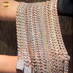 Luxury Baguette Moissanite Jewellery <strong>White</strong> <strong>Gold</strong> Cuban Link <strong>Chain</strong> <strong>Men</strong> <strong>Diamond</strong> Iced Out Cuban Link Necklace - Product Image 6