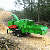 Broyeur de bois de jardin et de ferme haute performance, broyeur de bois mobile à moteur diesel, déchiqueteuse de feuilles de palmier en promotion