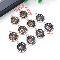 Breloques Tarot Soleil Lune Étoile pour la fabrication de bijoux, 3 mm, alliage de zinc émaillé avec strass, 8 styles