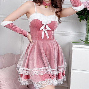 Natale donne Sexy camicia da notte in pizzo body rosa coniglietta costumi <span class=keywords><strong>Cosplay</strong></span> - Product Image 1