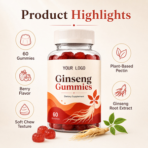 Gomitas de Ginseng Rojo Coreano de Alta Calidad, Semillas de Fenogreco, Extracto de Ginkgo Biloba Rojo, Maca, para Apoyo Inmunológico y Energía - Product Image 2