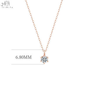 Most Popular Minimalist Design Fine Jewelry 18K Solid Gold Single Real Natural <b>Diamond</b> <b>Necklace</b> For Women Valentine's Day Gift - Product Image 4