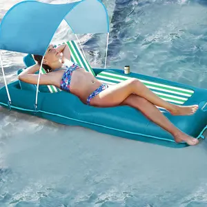 夏季聚氯乙烯充气浮动躺椅泳池筏户外游泳池充气躺椅