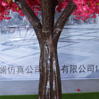 Dekorasi Pohon Sakura Pernikahan untuk Luar Ruangan, Bunga Plastik Kering, Bunga Sutra, Pohon Sakura Simulasi Fiberglass yang Dipasang di Lantai