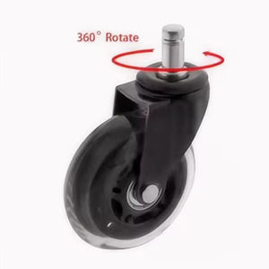 Roulettes universelles réglables, capacité de charge 35 kg, 2,5 pouces, 3 pouces, frein silencieux, roulettes en PU, style patins à roulettes, noir transparent, moderne - Product Image 2