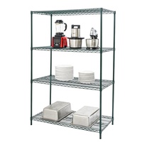 Système de rayonnage industriel en acier robuste 48''x24'' à 4 niveaux, protection anti-corrosion verte, étagères métalliques pour le stockage
