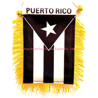 Nouveau mini drapeau de voiture suspendu pour vitre de voiture, 4*6 pouces, Porto Rico, pour la décoration du rétroviseur