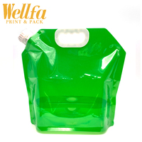 Sac à eau pliable portable avec bec verseur, emballage liquide pour boissons réutilisable de qualité alimentaire transparent avec logo personnalisé, 1L 4L 5L 10L
