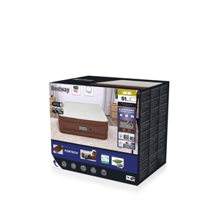 Bestway 69037 Outdoor Camping Aufblasbare AlwayzAire <span class=keywords><strong>Fortech</strong></span> Matratze Queen mit Eingebauter Comfort Choice Dual-Pumpe Faltbare Luftmatratze - Product Image 6