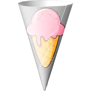Emballage de papier d'emballage de manchon de cône conique de crème glacée à dessert personnalisé - Product Image 1