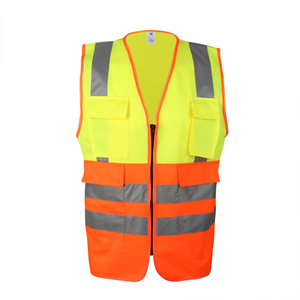 CITICITY Chaleco de Seguridad Reflectante de Alta Visibilidad para Tráfico, Poliéster Naranja, Múltiples Bolsillos, con Cremallera, para Construcción - Product Image 2