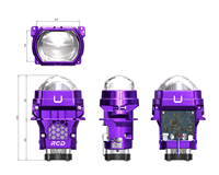 Lampu Depan Truk Bus Universal Baru OEM ODM Pabrik RUICHIDA IP68 Tahan Air Penuh 72W Daya Puncak 24V DC Lensa 2600 Lumens 6000K 2