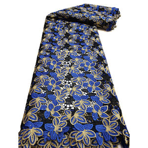 NI.AI tali bunga warna-warni mewah renda kain larut air renda bordir kain katun renda berlian imitasi - Product Image 6