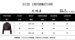 Giacca in Ecopelle PU Moda <span class=keywords><strong>Estetica</strong></span> Streetwear con Colletto Rovesciato Cappotto Autunnale Vintage Casual Semplice a Maniche Lunghe 3047 - Product Image 5