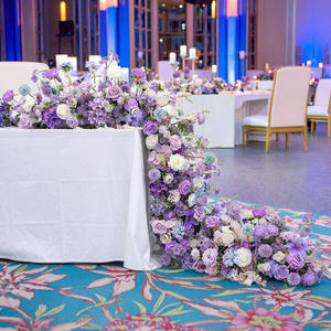 Hizyu hiện đại màu tím dài hàng hoa Á hậu bảng đám cưới hội nghị xuyên biên giới Hoa cưới nhân tạo trang trí cửa sổ - Product Image 6